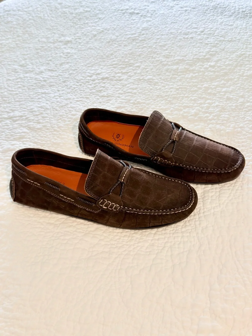 Martin Dingman Men's Slip-On Loafer with Orange Insole - size 10.5